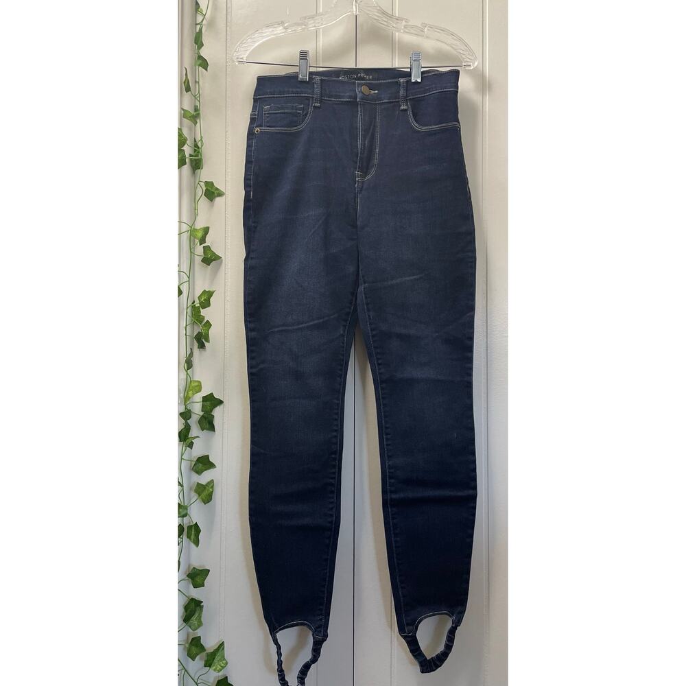 Boston Proper Womans Blue Leggins with Leg Strap Size 8